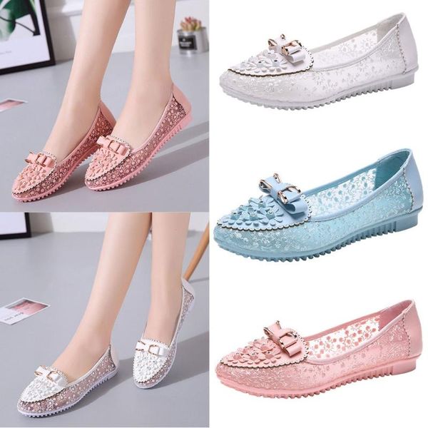 

bow lace shallow loafers women shoes white summer rhinestone mesh pearl peas flats sneaker shoes woman sandals zapatos de mujer, Black