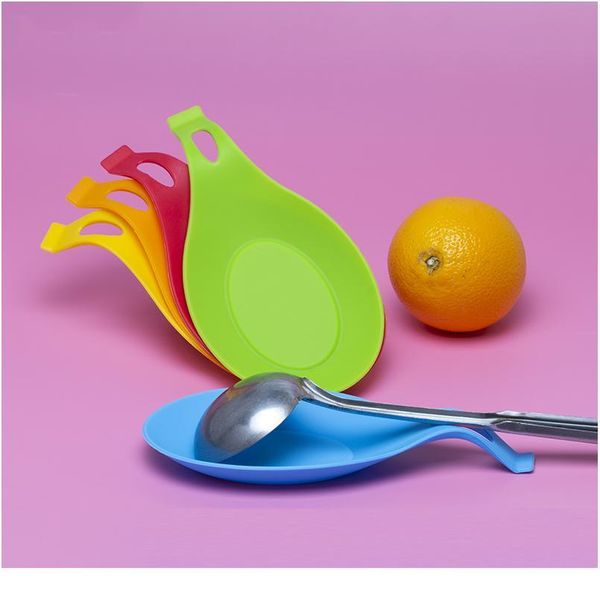 

1pcs sile spoon mat sile heat resistant placemat drink glass coaster tray spoon pad kitchen accessor jllbpn