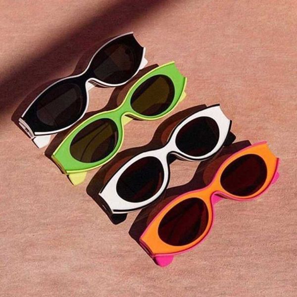 

personalized sunglasses g616487x02 fruit color sunglasses irregular shape frame resin fiber frame concave design unique style with box, White;black