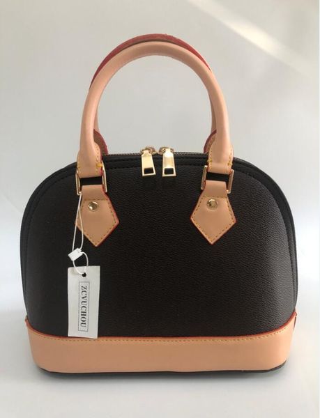 

2019 classic shell bag brown leather grid bags designer handbags shoulder bags women pu leather crossbody purse shopping tote