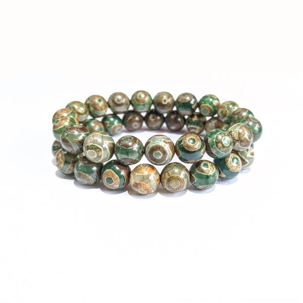 

wyej0 7a natural braceletagate braceletstone green three string bracelet tibetan style tianzhu hand eye tibet old tianzhu agate bracelet 6xu, Golden;silver