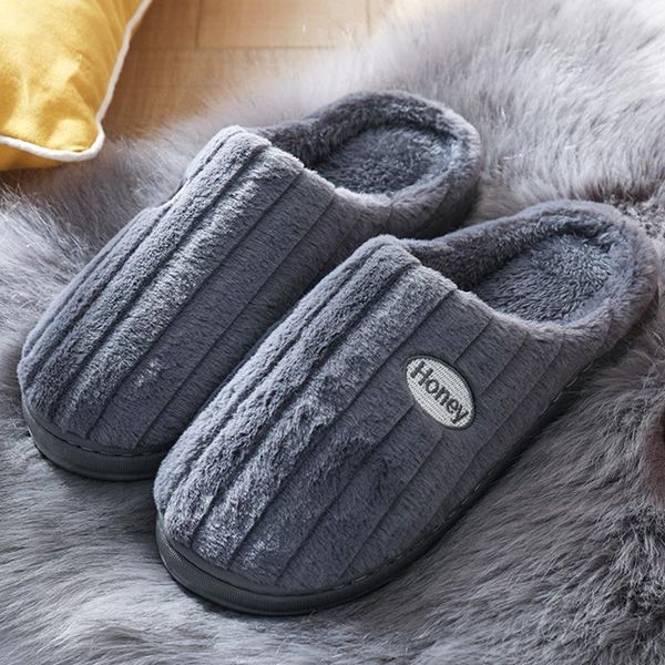 

woman slippers stripe furry plush slippers non-slip home womens indoor soft winter cozy female shoes, Black