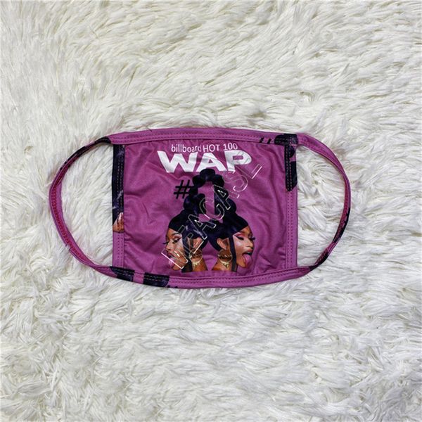 

halloween designer mask wap letter printed party masks dustproof protective covers mouth-muffle washable milk silk fabric masks d102303