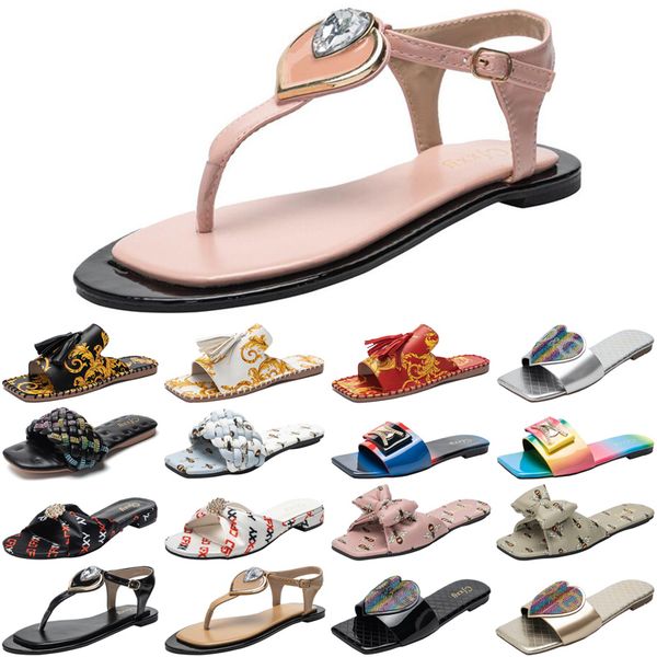 

discount luxury women slides slippers womens fashion sandals black red slide slipper flat flip flops size 37-42