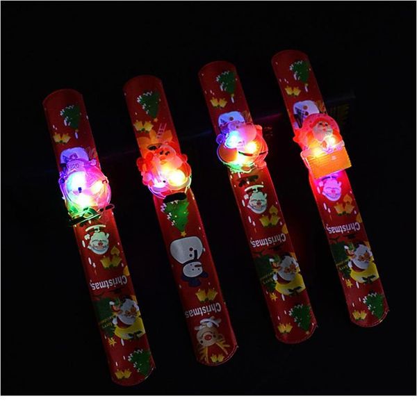 

5шт рождественские пощечины браслеты мигающие рождественские пощечины браслеты привязаны к браслете игрушка рождественские услуги подарок дл, Red