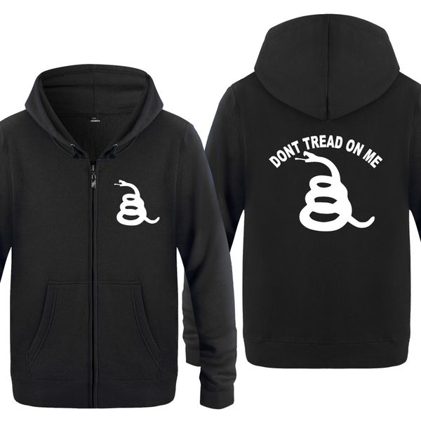

don't tread on me novelty funny sweatshirts men 2018 mens zipper hooded fleece hoodies cardigans sport hooded sweatshirt hoodie
