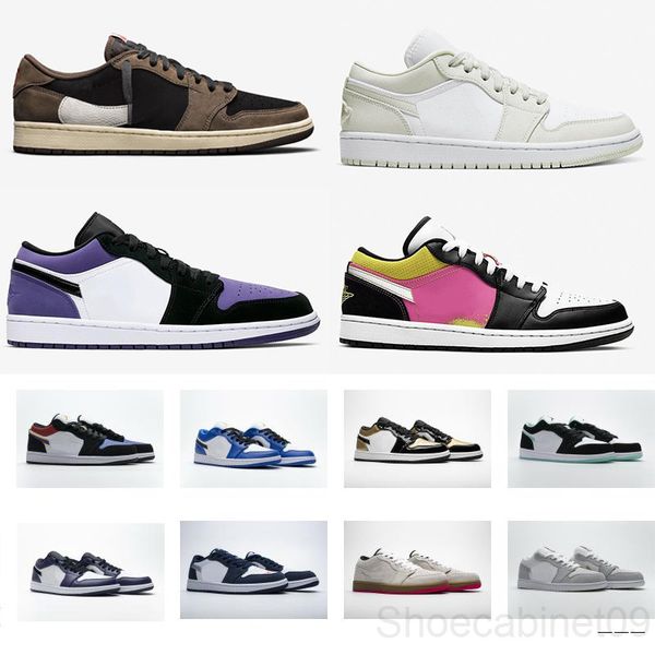 

2020 jumpman low 1 1s basketballs shoes og black toe court purple sp travis scotts men women sneakers eur 36-46 without box tg7n
