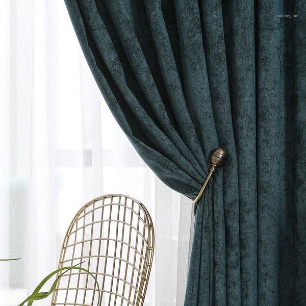 

curtain & drapes nordic modern blackout curtains finished simple bedroom living room high-end thickened chenille custom gauze1