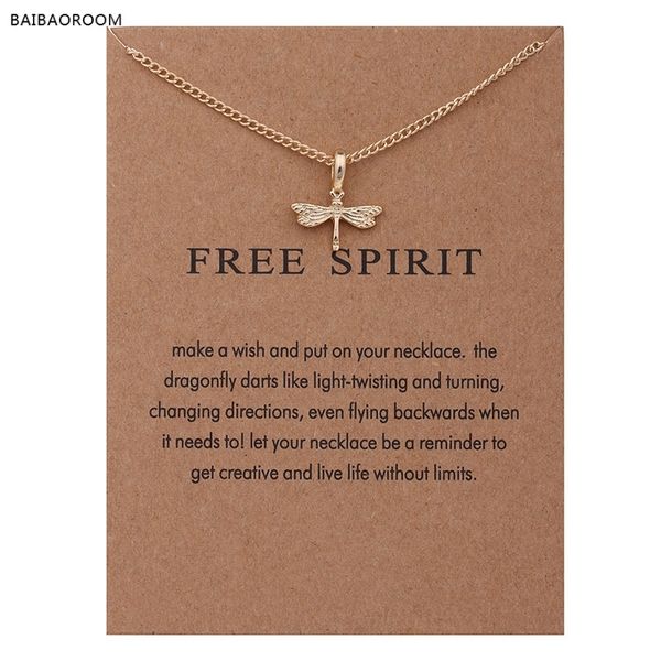 

12pcs fashion jewelry reminder "spirit" gold-color dragonfly pendant necklace women 200929, Silver
