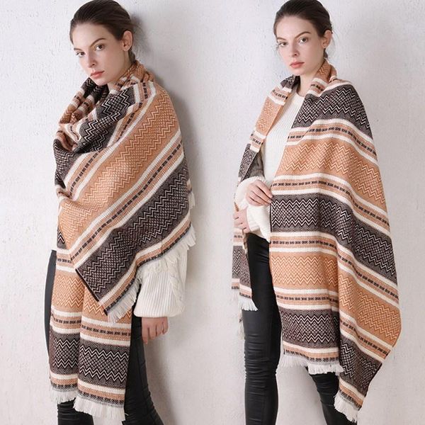 

2020 plaid winter scarf women warm foulard solid scarves fashion casual scarfs cashmere bufandas hombre, Blue;gray