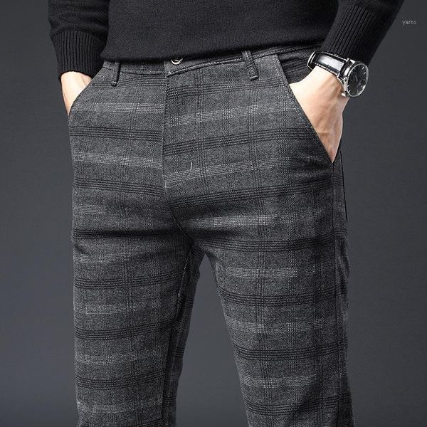 

fashion new cotton men pants straight spring autumn long male classic business casual trousers mens full length mid1, Black