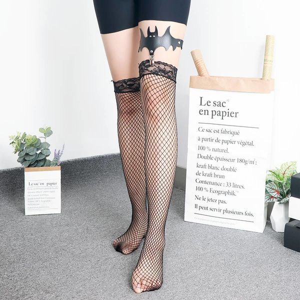 

1pcs creative christmas halloween leglet bat wings socks leg ring leather decoration garter, Black;white