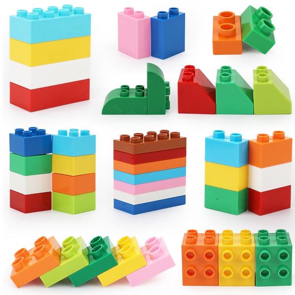 

big bricks baseplates bloques baby early learning diy building blocks 2x4 construction toys bulk hollow duplo for kids 2x2 yxlnkh