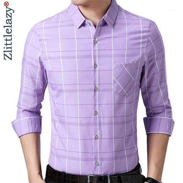 

2020 brand new long sleeve men social shirt spring pocket casual plaid shirts dress mens slim regular fit clothes fashions 00201, White;black