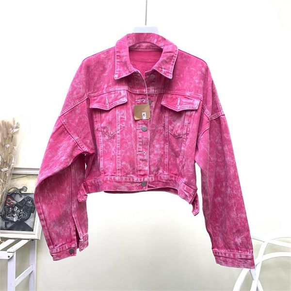 

2020 autumn student women coat candy-colored loose wash short denim jackets vintage elegant jeans jacket casual outwear r1122, Black;brown