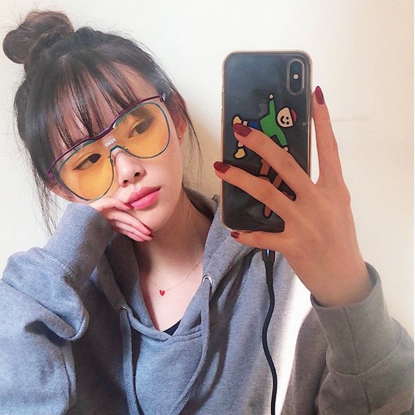 

lpersonality ins же большая коробка trendsetter мужчины худые женщины круглое лицо корейской моды солнцезащитные очки охладиться и ветрозащи, White;black