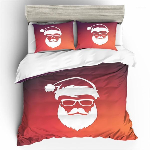 

3d merry christmas bedding set duvet cover santa claus cartoon bed set gifts size full  king christmas decorate1