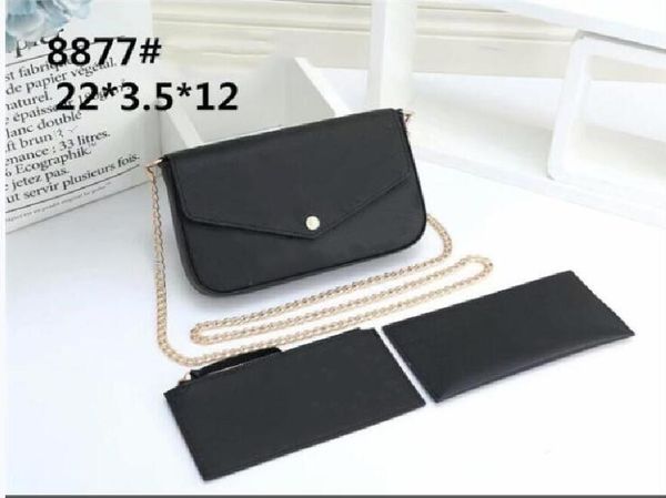 

2 wallet detachable three-in-one chain messenger three-piece, new phone bag shoulder single bag mobile style nltje, Red;black