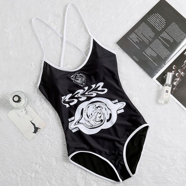 

мода g семья сексуальная сексуальная слинг сплошная буква печать треугольник один кусок купальник