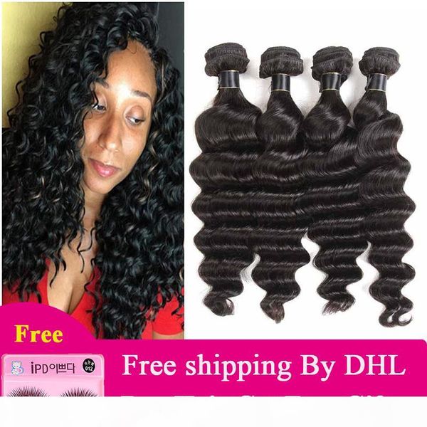 

8a brazilian loose deep hair extensions 100% remy human hair weave bundles natural black brazilian water wave buy 1 or 4 bundles
