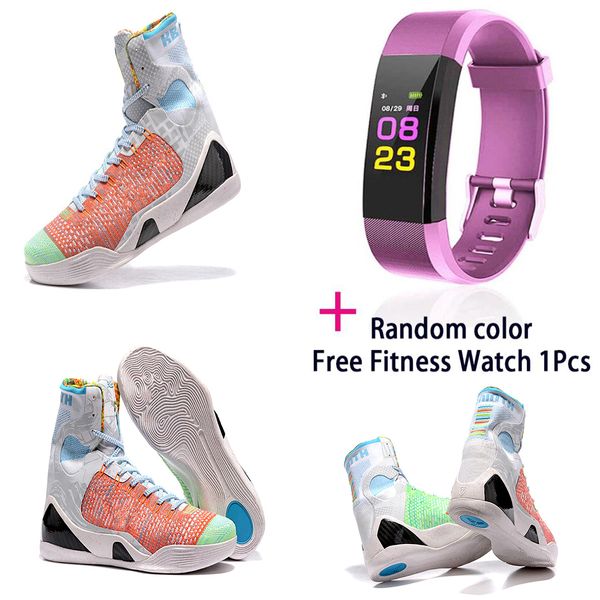 

2018 2018 new 9 elite high athletic shoes for men for sale high-basketball shoe deadstock sneakers freight shipping size: 40-46, White;red