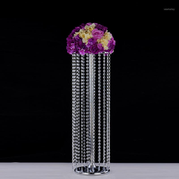 

party decoration 23.6 inch high wedding flower candle holders stand with acrylic bead pendants for table centerpiece1
