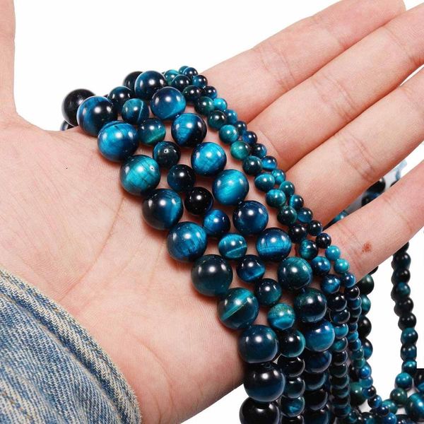 

1strand lot 4 6 8 10 12mm aaa natural stone blue tiger eye agat round beads loose spacer bead for jewelry making h jlllzv