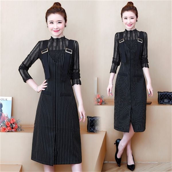 

women sets of clothes in stripe woman suit plus size 5xl femme deux female 9v3k, White