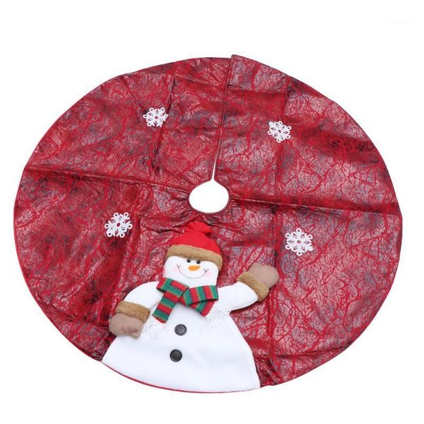 

christmas decorations tree cloth classic snowman pattern apron skirt base mat dress props for party shop (90cm)1