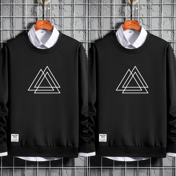 

mhkzb men's t-shirt autumn new casual 2020 fashion youth 4o1e5 sleeve t-shirt korean fashion men's wear long, Black