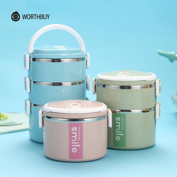 

worthbuy нержавеющей стали термическая lunch box с микроволновая печь контейнер японский bento lunch box для детей фрукты контейнеры для пищ