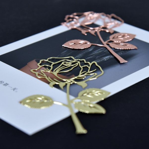 

2 colors metal bookmark hollow exquisite rose bookmark simple elegant page markers assorted book markers my-inf 0641