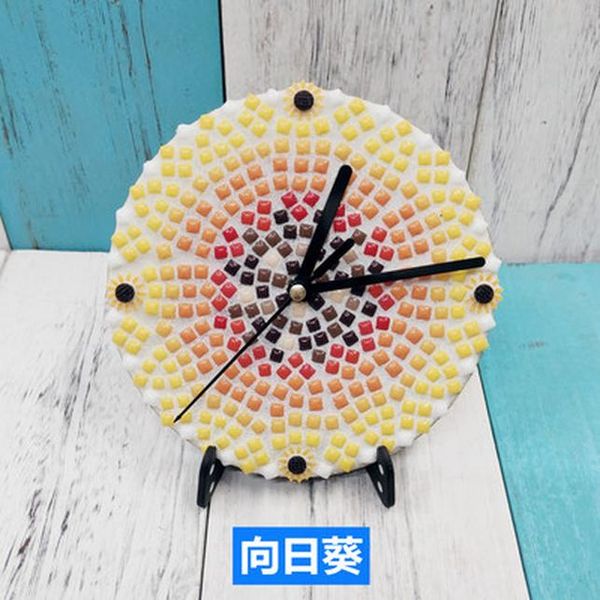 

diy mosaic clock square round wooden wall clock multicolor ceramic mosaic tiles diy puzzle arts crafts making material wmtlqn xhhair