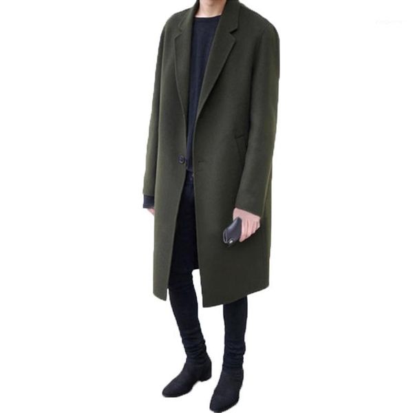 

mens cashmere turn-down 60%-72% collar wool coat winter jacket men long thick men's clothing new overcoat wuj10201, Black