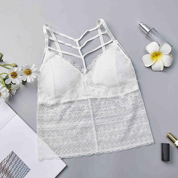 

women lingerie lace floral hollow camisole v-neck tank underwear bandage spaghetti ladies camisole crop top, Black;white