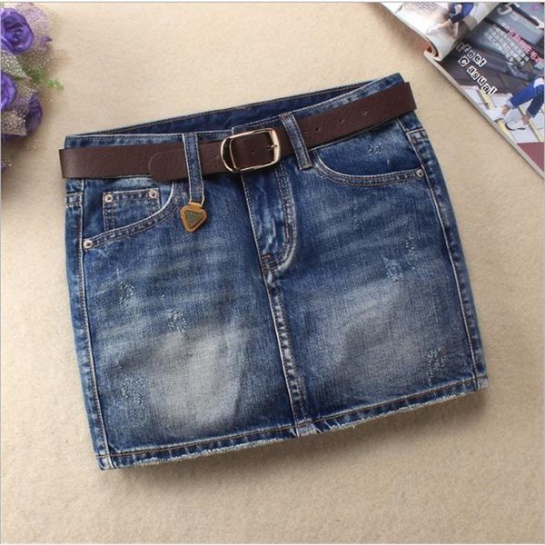 

womens summer package hip slim skirts low waist pencil skirt cotton above knee mini shorts denim skirts saias without belt j2780 y200326, Black