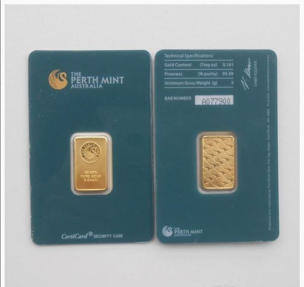 

dhl 5 plated 24k high gram/1oz mint gold non-magnetic, gold,gift - plated bar, shipping gram/10 copy perth green quality bbygk