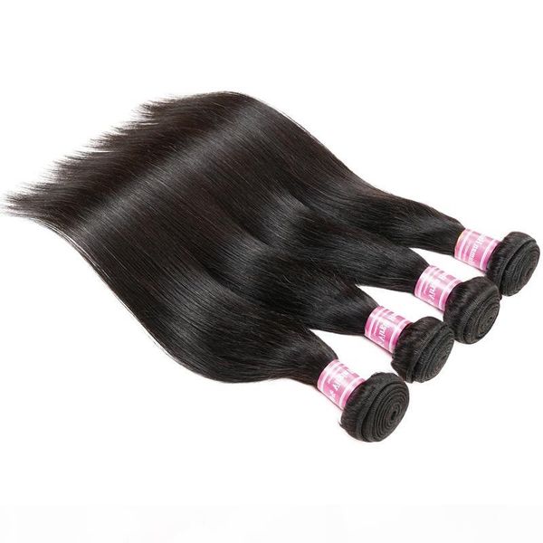 

straight virgin human hair healthy brazilian mongolian malaysian remy human hair weaves bundles soft hair extensions, Black