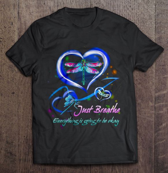 

men t shirt just breathe everything is going to be okay dragonfly version2 women t-shirt sport hooded sweatshirt hoodie