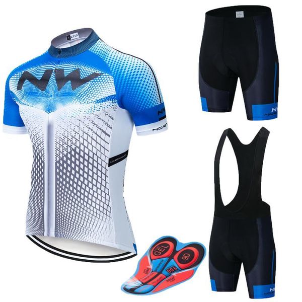 

triathlon nw 2020 northwave summer men cycling jersey short sleeve set breathable bib shorts bicycle clothes quick dry maillot, Black;blue