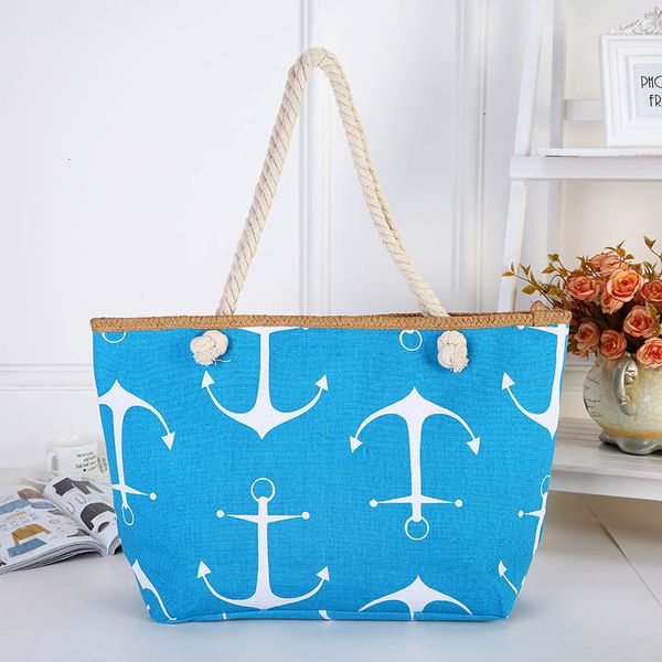 

boat anchor shoulder stripe design summer beach bag canvas handbags classic totes fashion travel holiday bags 2 nlmfo