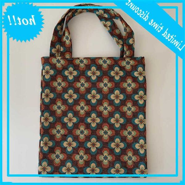 

fashion high-quality canvas bags vintage flower pattern ladies handbags new environmental women tote package n6a1