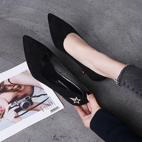 

women dress shoes concise elegant high-heeled shoes pointed fashion ladies stiletto female dress plus size u18-83, Black
