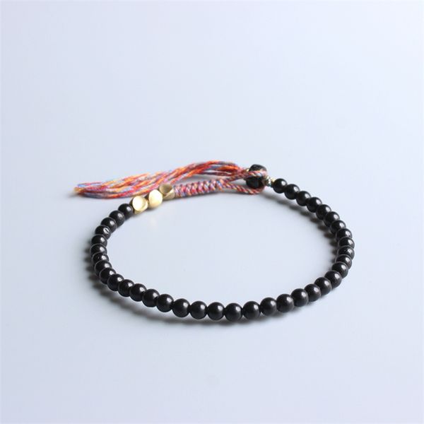 

natural coconut shell 5mm beads simple couples matching bracelet copper charm tibetan buddhist handmade lucky knots bangle y200730, Black