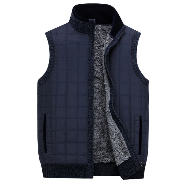 

2020 sleeveless winter cardigan sweater warm male with zipper jackets plus size m-4xl 6xl nlux, Black;white