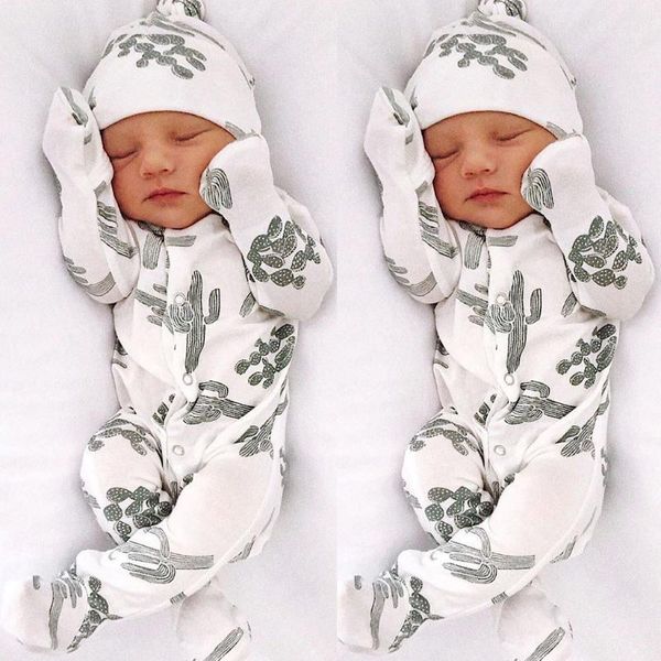 

jumpsuits romper baby's jumpsuit born infant baby boy girl floral sleepwear hat outfits set clothes1, Blue