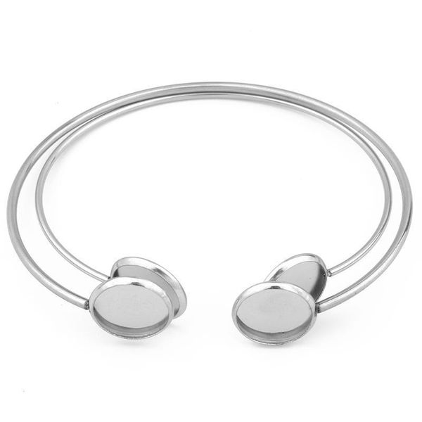 

2pcs lot stainless steel bracelet cabochon bangle base bezal tray blank fit 12mm diy jewelry making handmade bracelet accessory h bbyhbr, Black
