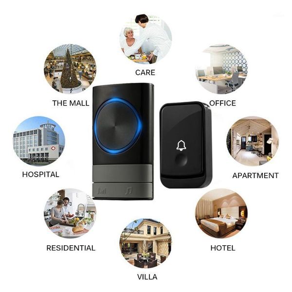 

doorbells 2021 wireless doorbell uk plug 150-200m ip44 waterproof with 45pcs songsand four volume levels easy to install doorbell1