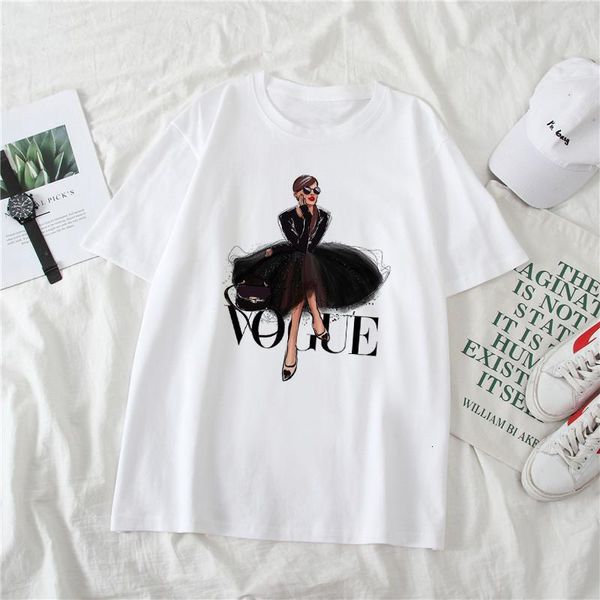 

new fashion vintage paris vogue printed harajuku o-neck t-shirts summer funny short-sleeve chic casual ladies hipster cool, White