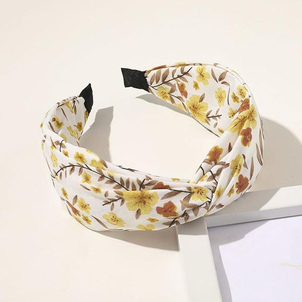 

fashion cross knot turban floral print hair hoop wide side hairband girls elastic hair band headband bezel hair accessories q bbytjq